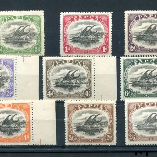 1910/11 large "Papua" bicolours to 2/6d with both ...