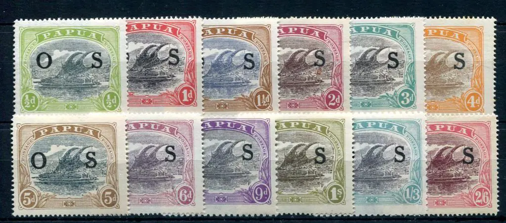 1931/32 Lakatoi bicolours ovptd "OS" set of 12. ... Image 1++