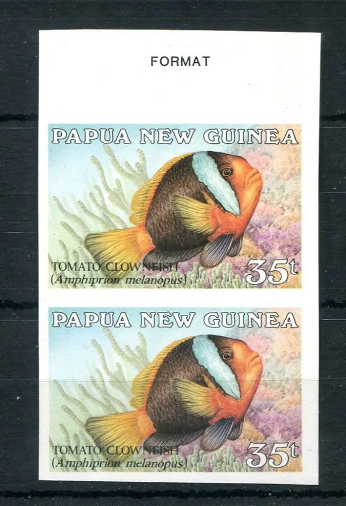 1987 35t Clownfish vert top selvedge pair ... Image 1++