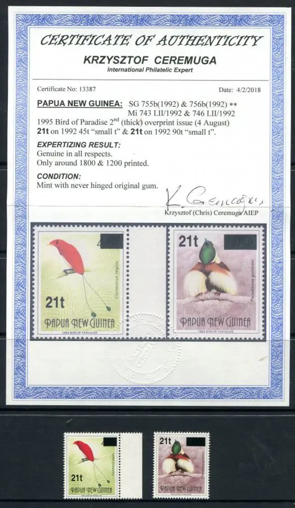 1995 "21t" on 45t Bird of Paradise surcharged with ... Image 1++