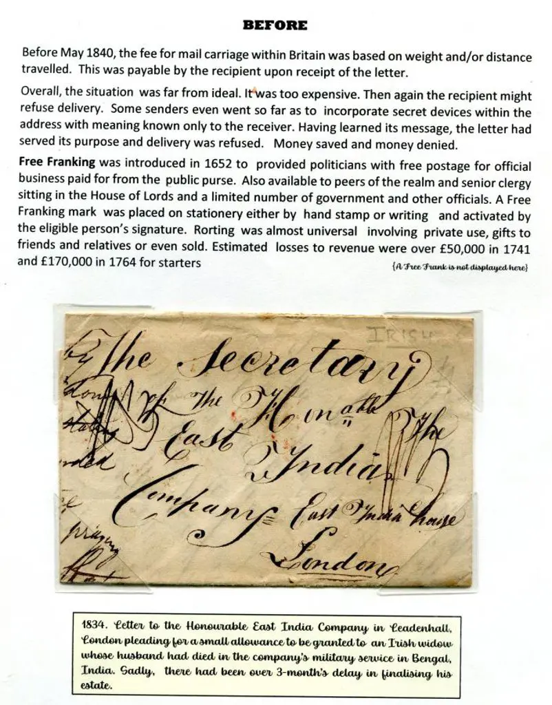 1834 pre-stamp cover with background info on free ... Image 1++
