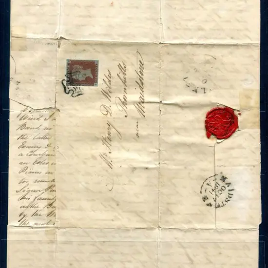 1841 (Oct) 1d red-brown (SG 8) imperf on blued ...