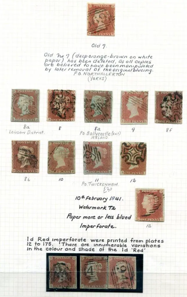 1841 1d imperfs written up on album page showing a ... Image 1++