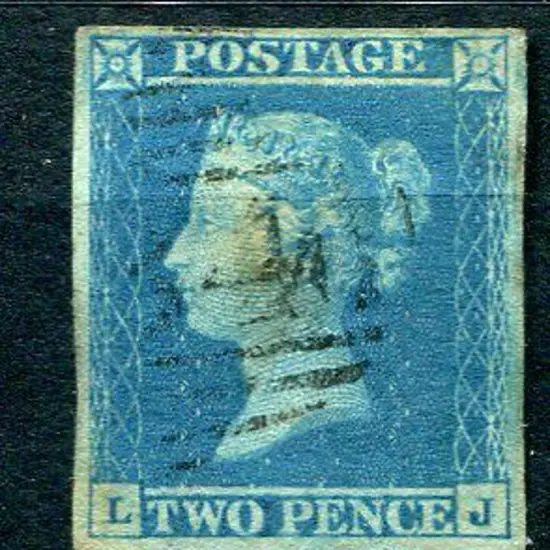 1841 2d pale blue with light BN "4". 4 clear & ...