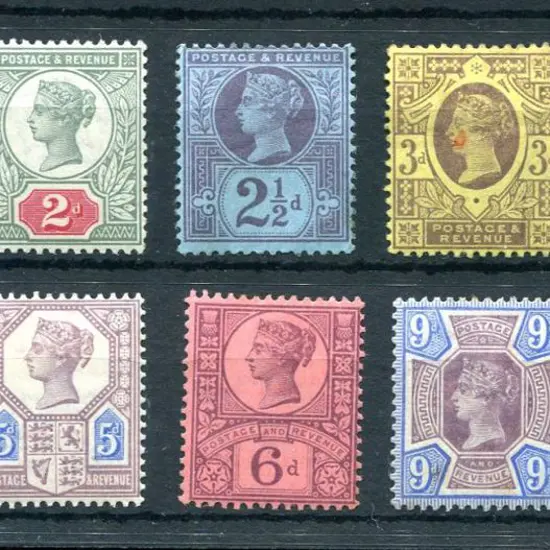 1887 1½d to 10d QV Jubilee simplified set of 10. ...