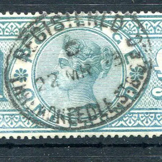 1891 £1 green QV. Fine used with central ...
