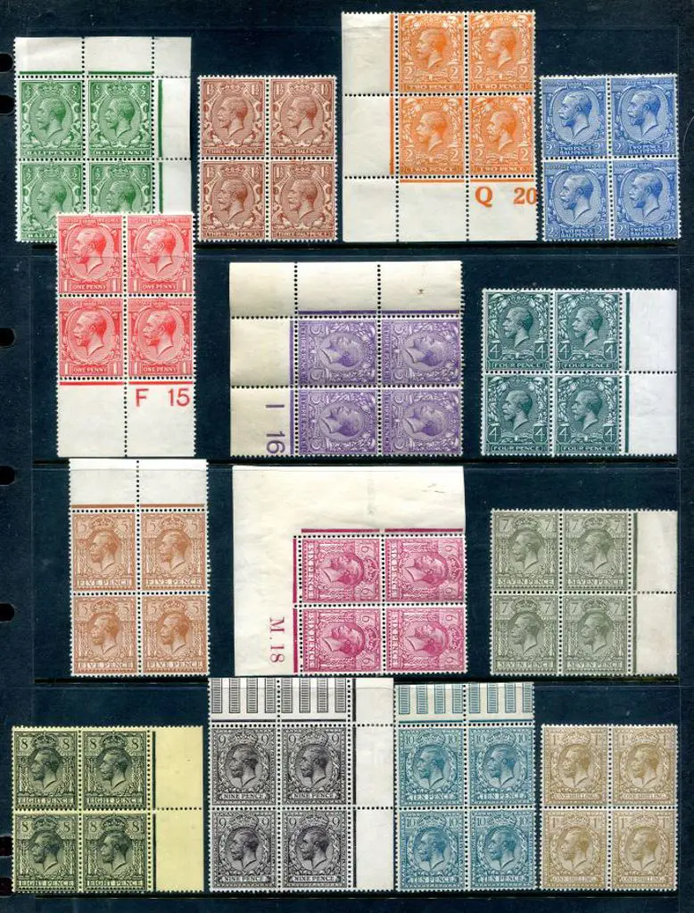 1912/21 ½d to 1/- KGV complete set bar 9d olive ... Image 1++