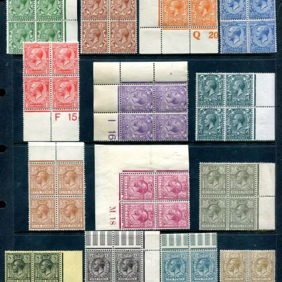 1912/21 ½d to 1/- KGV complete set bar 9d olive ...