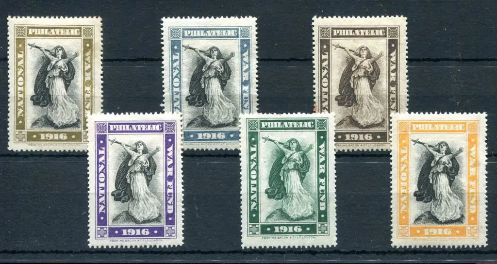 1916 National Philatelic War Fund cinderellas set ... Image 1++