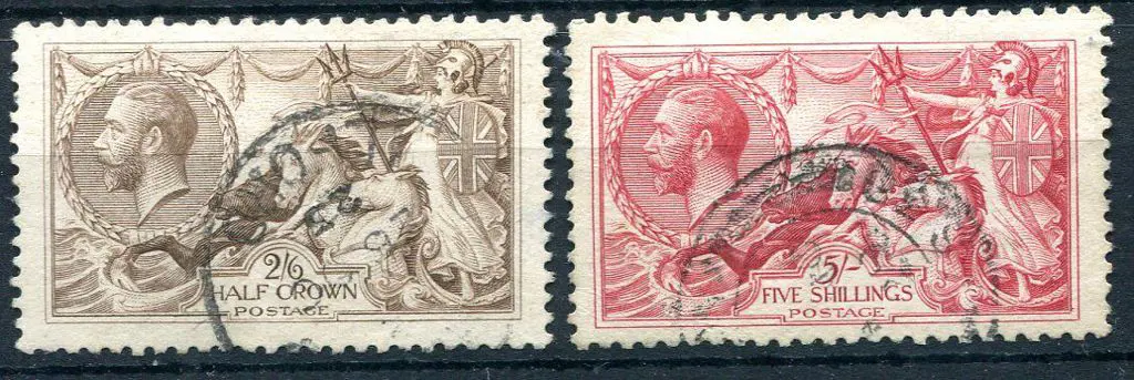 1918/19 2/6d pale brown "seahorse", BW printing. ... Image 1++