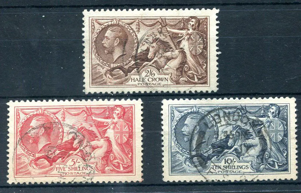 1934 Re-engraved Seahorses set of 3. Fine used ... Image 1++
