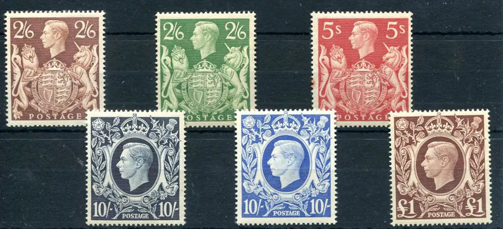 1939/48 KGVI high vals as above SG 476/78c Cat. ... Image 1++