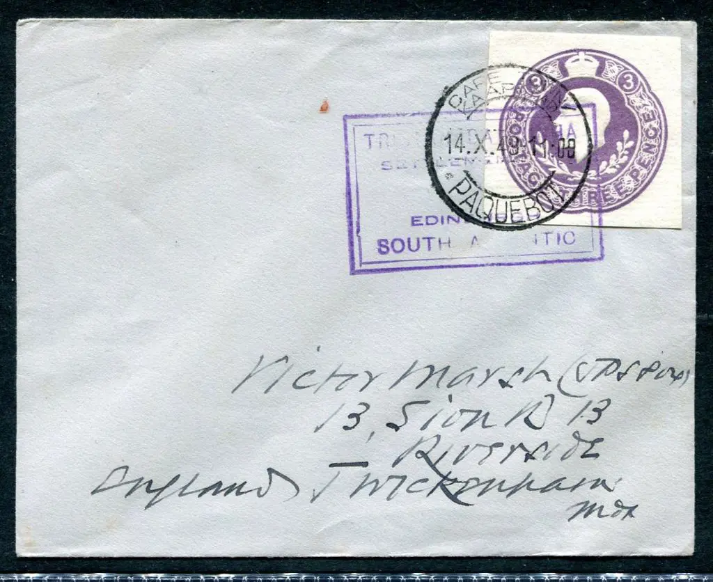 1949 Cover with 3d KGV embossed fiscal tied by ... Image 1++
