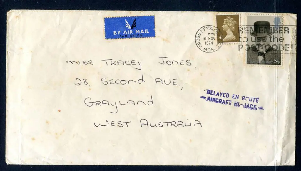 1974 London to Perth envelope with 4p Machin & 5½p ... Image 1++
