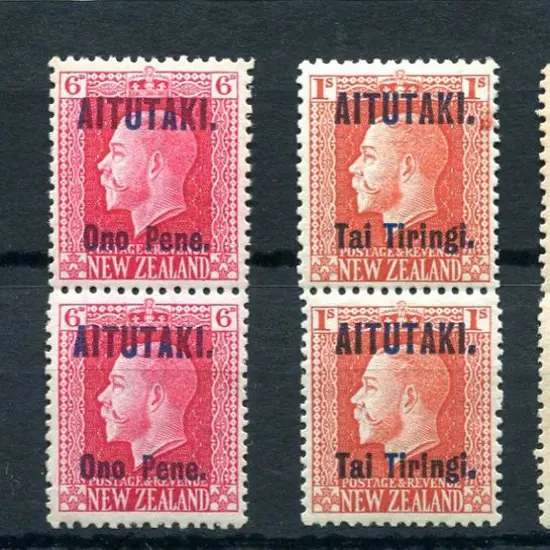 Aitutaki 1916 6d KEVII ovptd "AITUTAKI One Pene." ...