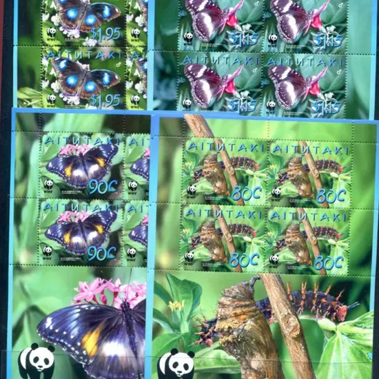 Aitutaki 2008 WWF Butterflies set of 4 in ...
