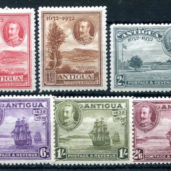 Antigua 1932 Tercentenary set of 10. Fine MLH. SG ...