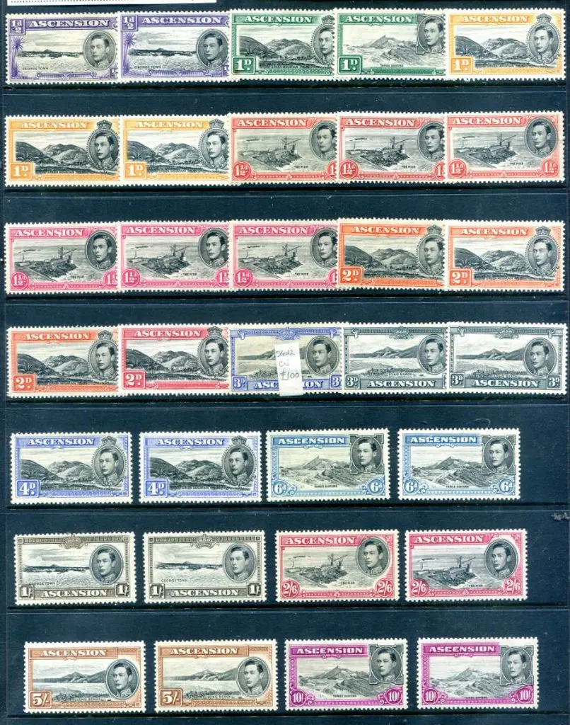Antigua 1938/53 KGVI Pictorials complete to 10/- ... Image 1++