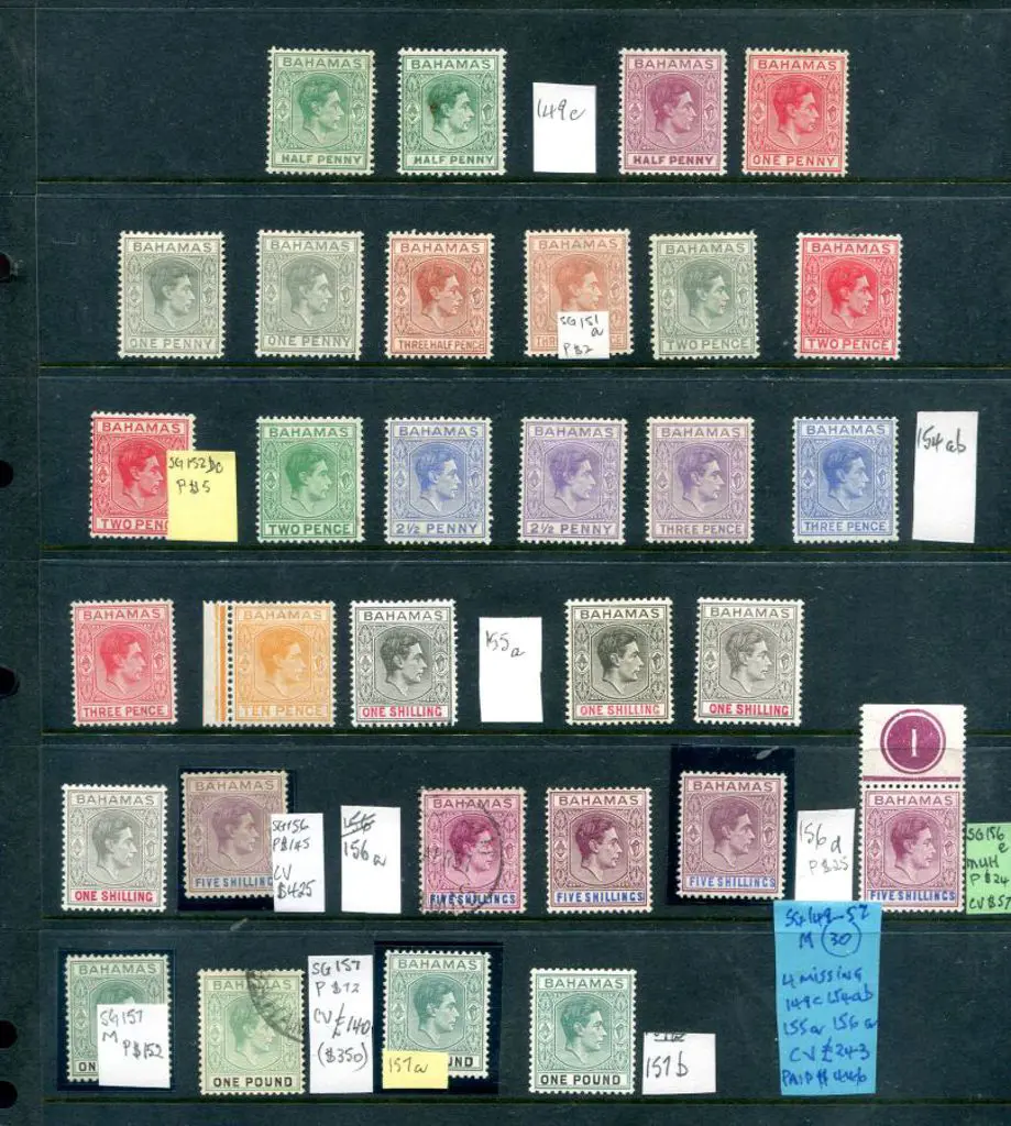 Bahamas 1938/52 KGVI defin set to £1 including ... Image 1++