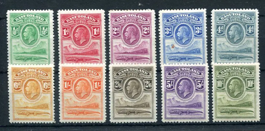 Basutoland 1933 KGV Crocodile set as above. Also ... Image 1++