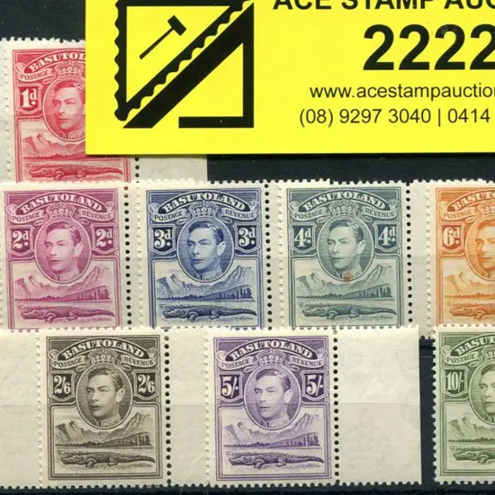 Basutoland 1938 KGVI Defins to 10/-. MUH, all with ...