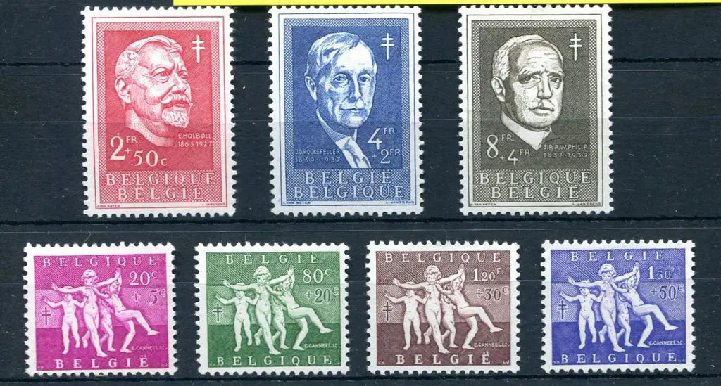 Belgium 1955 Anti-TB Fund set of 6. Fine MLH. SG ... Image 1++