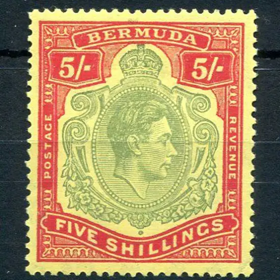 Bermuda 1938/53 5/- pale bluish-green & ...