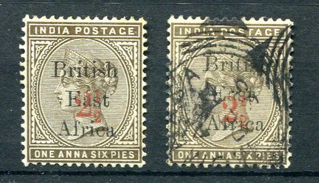 British East Africa 1895 "2½d" on 1a6p sepia ... Image 1++