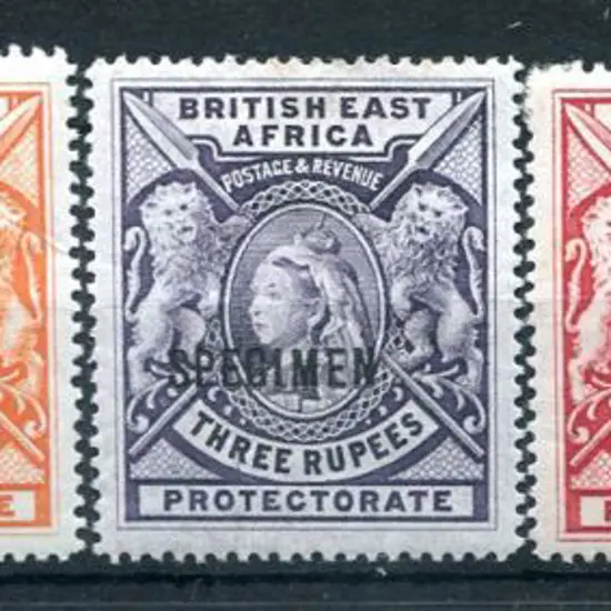 British East Africa 1897/1903 1r to 5r QV ovptd ...