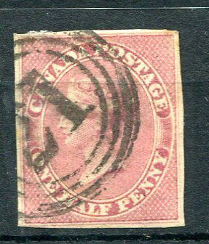 Canada 1852/57 ½d deep rose imperf with clear ... Image 1++