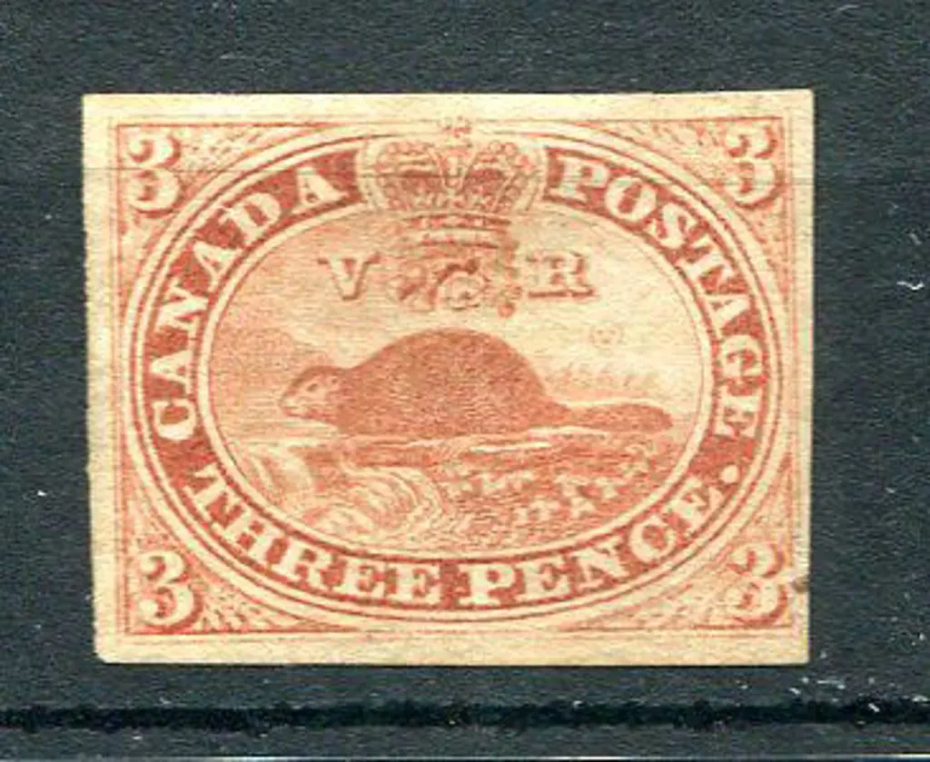 Canada 1852/57 3d brown-red imperf on wove paper ... Image 1++