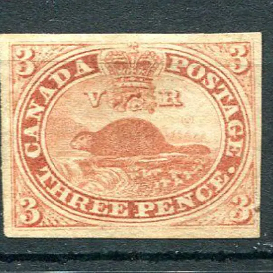 Canada 1852/57 3d brown-red imperf on wove paper ...