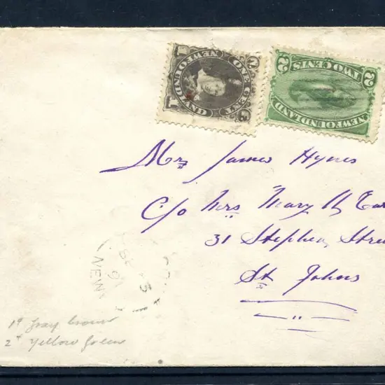 Canada - Newfoundland 1891 (Sept) Cover to St ...