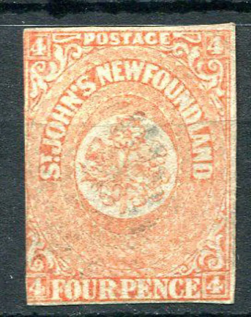 Canada - Newfoundland 1860 4d orange-vermilion ... Image 1++
