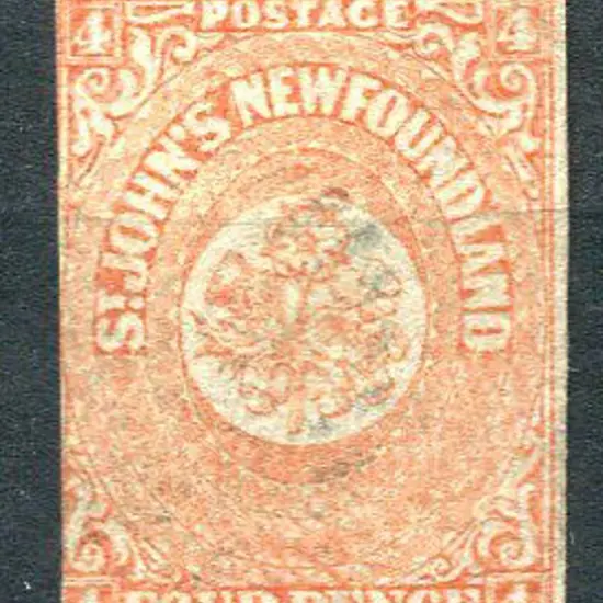 Canada - Newfoundland 1860 4d orange-vermilion ...