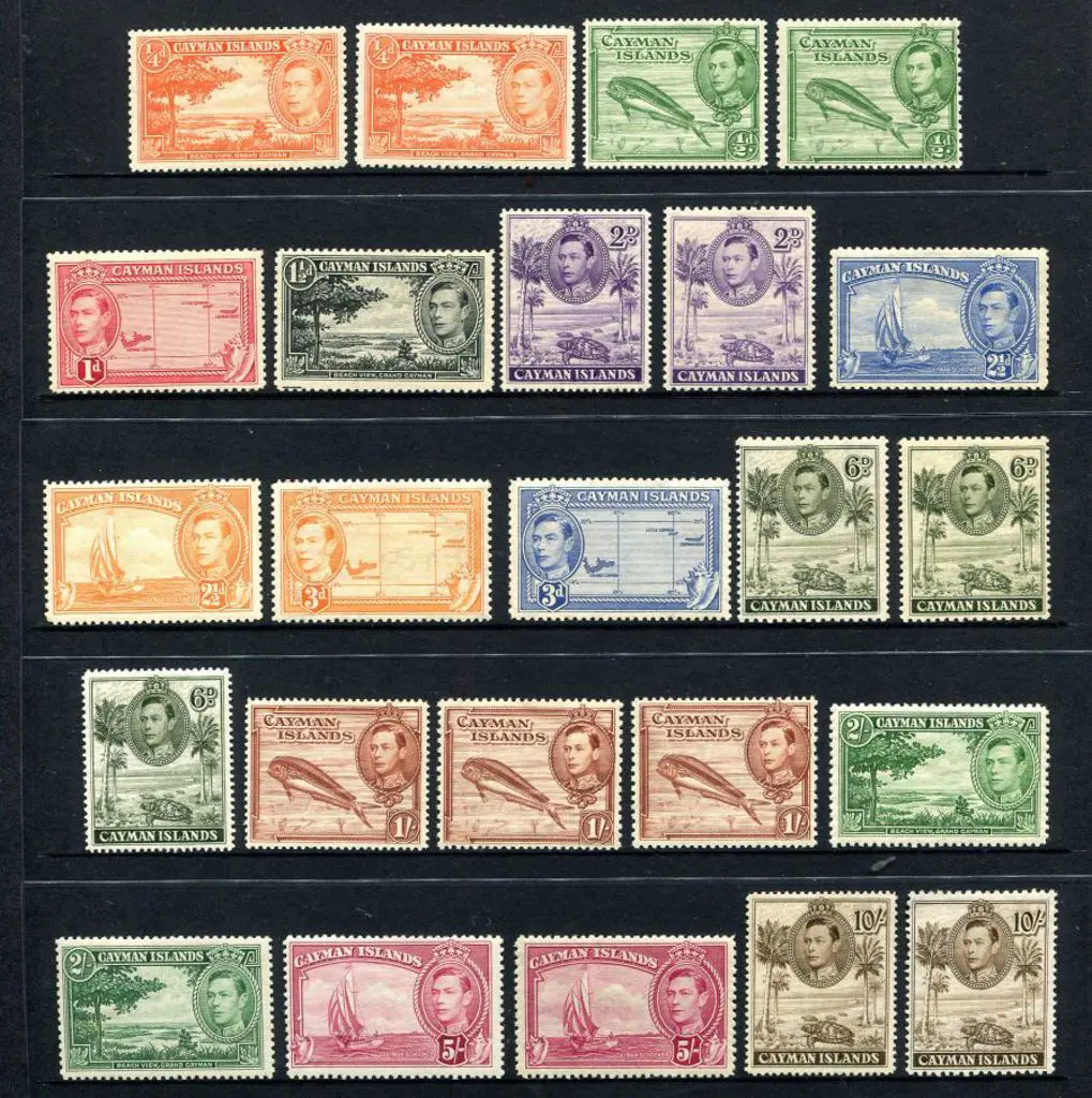 Cayman Is 1938/48 KGVI Pictorials set to 10/- ... Image 1++