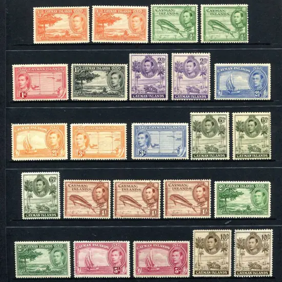 Cayman Is 1938/48 KGVI Pictorials set to 10/- ...