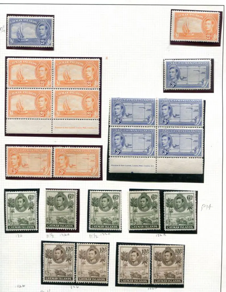 Cayman Is 1938/48 KGVI Pictorials as above but ... Image 1++