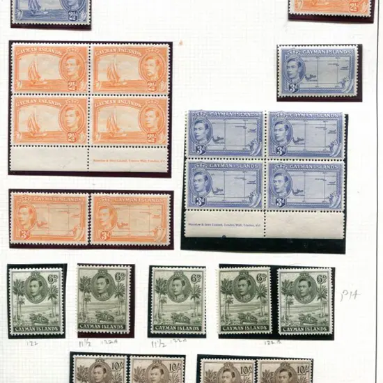 Cayman Is 1938/48 KGVI Pictorials as above but ...