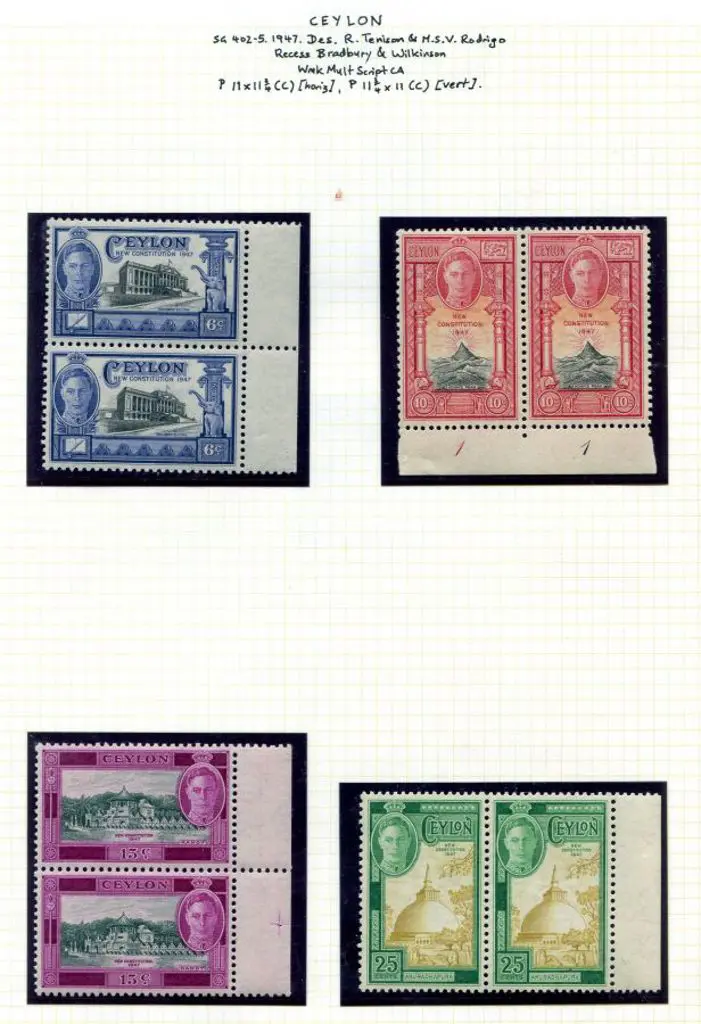Ceylon 1947/51 KGVI Pictorials incl 1950 recess ... Image 1++