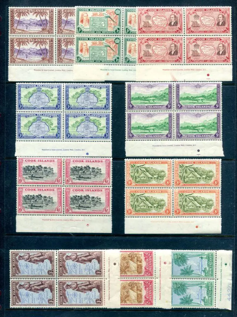Cook Island 1949/61 ½d to 3/- Pictorials set of 10 ... Image 1++