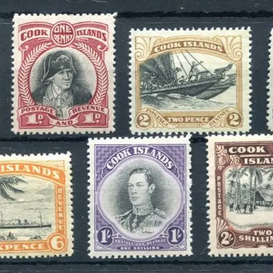 Cook Island 1944/46 Pictorials multiple NZ & Star ...