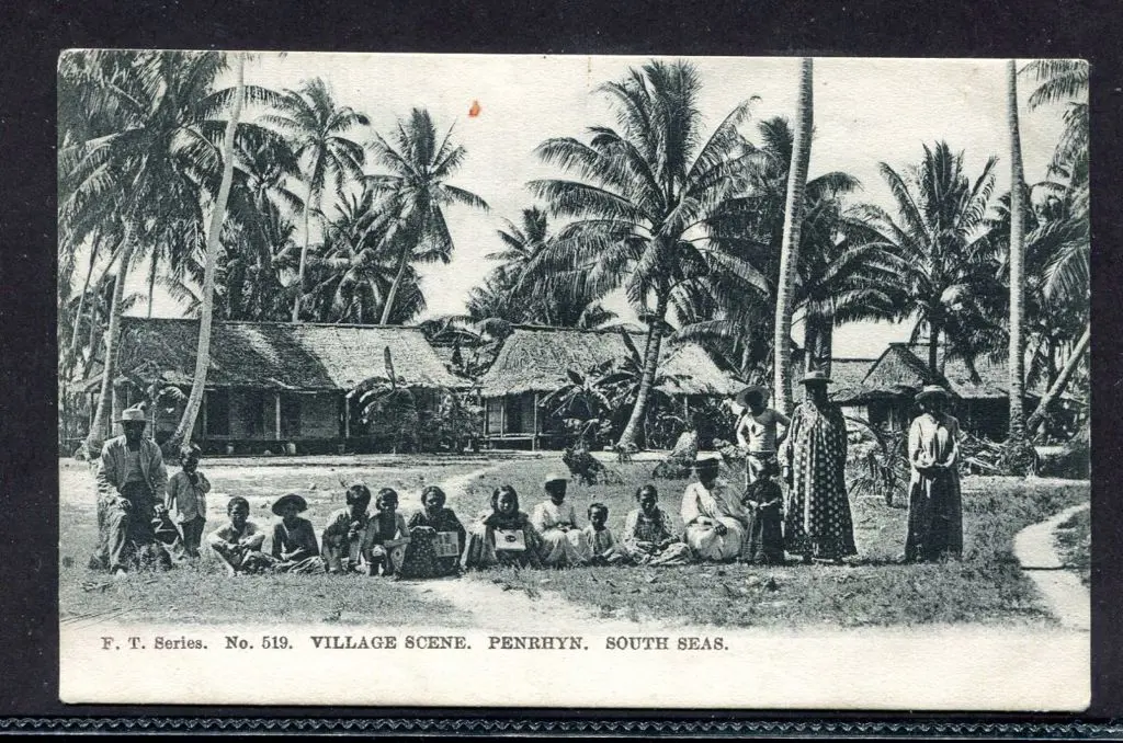 Cook Is-Penrhyn "Village Scene Penrhyn, South ... Image 1++