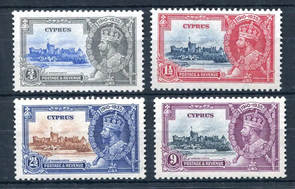 Cyprus 1935 Silver Jubilee set of 4. Fresh MUH. SG ... Image 1++