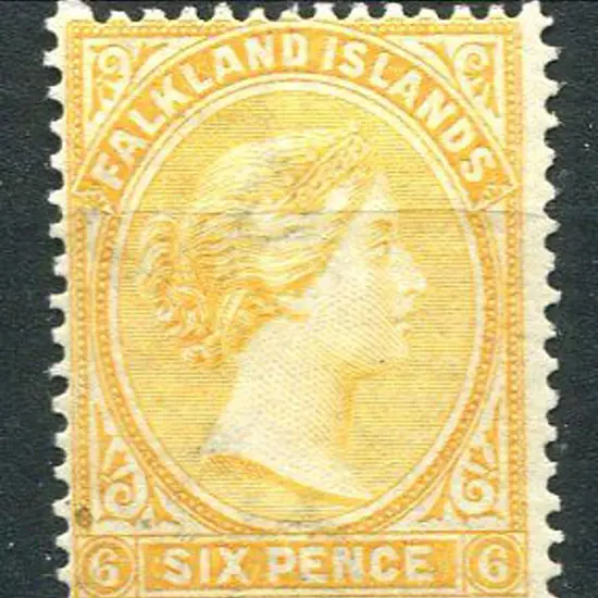 Falkland Is 1891/1902 6d yellow QV. Fine MLH. SG ...