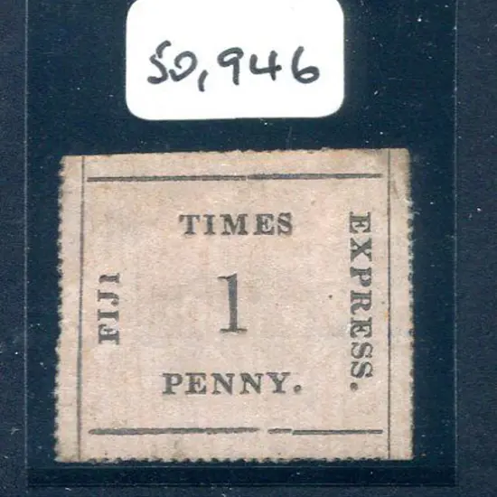 Fiji 1870/71 1d black on rose "Times Express" ...