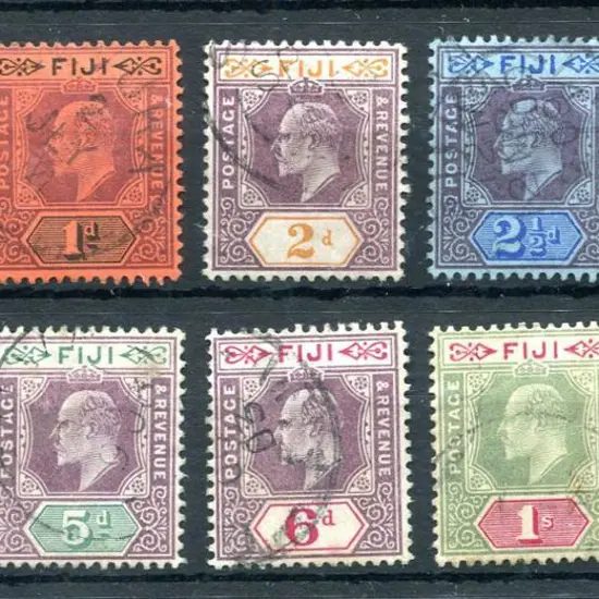 Fiji 1903 ½d to 5/- KEVII set of 10. Fine used, ...