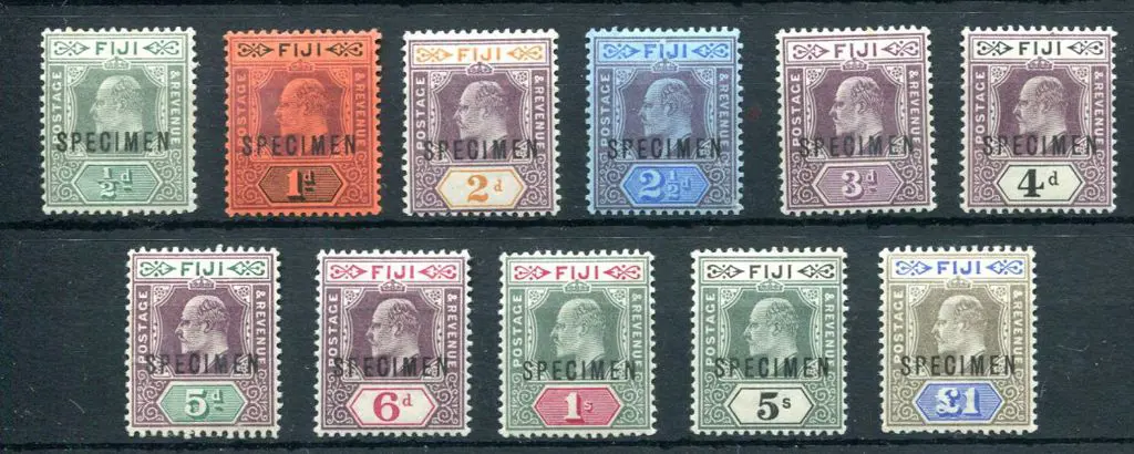 Fiji 1903 ½d to £1 KEVII Crown CA wmk set of 11 ... Image 1++