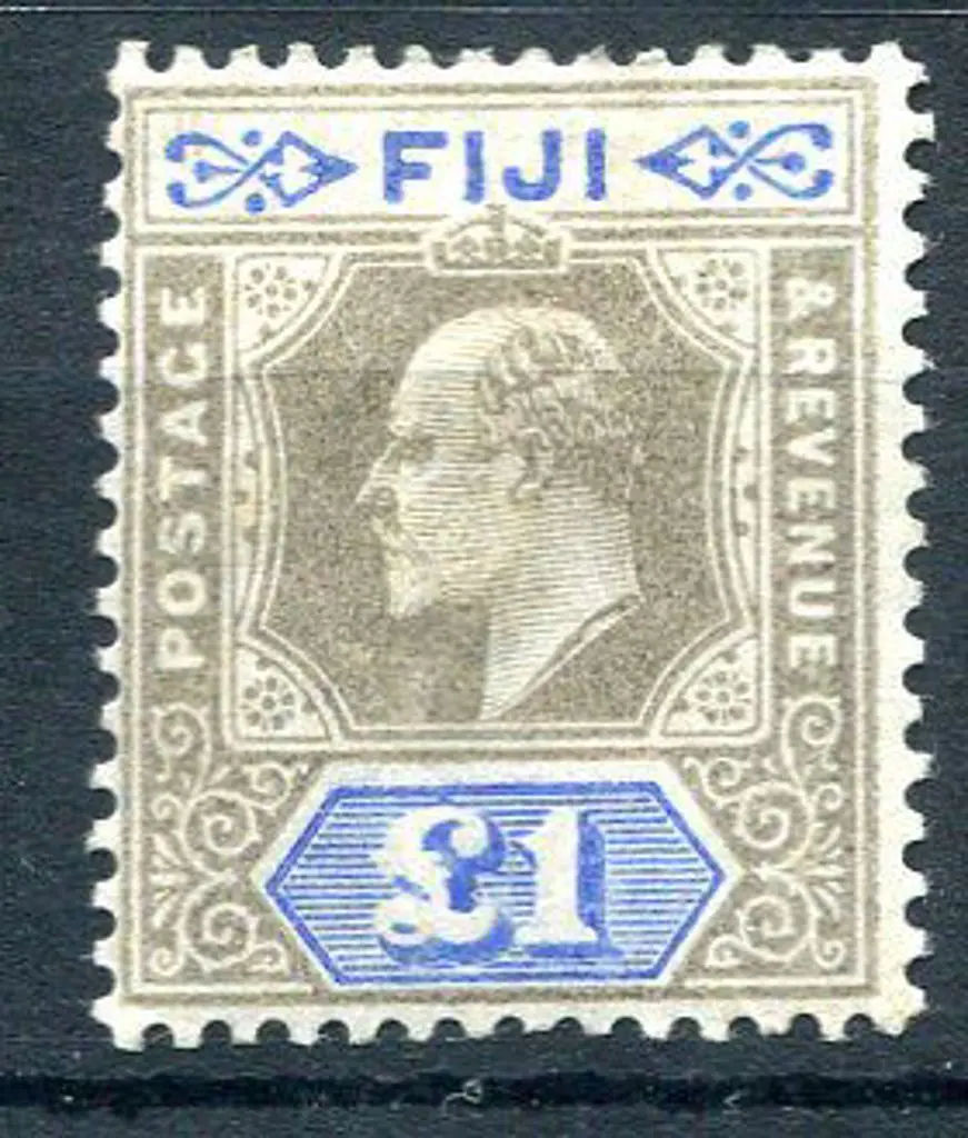 Fiji 1903 £1 grey-black & ultramarine. Fine MLH. ... Image 1++