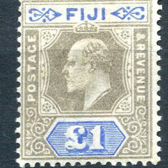 Fiji 1903 £1 grey-black & ultramarine. Fine MLH. ...